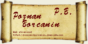 Poznan Borčanin vizit kartica